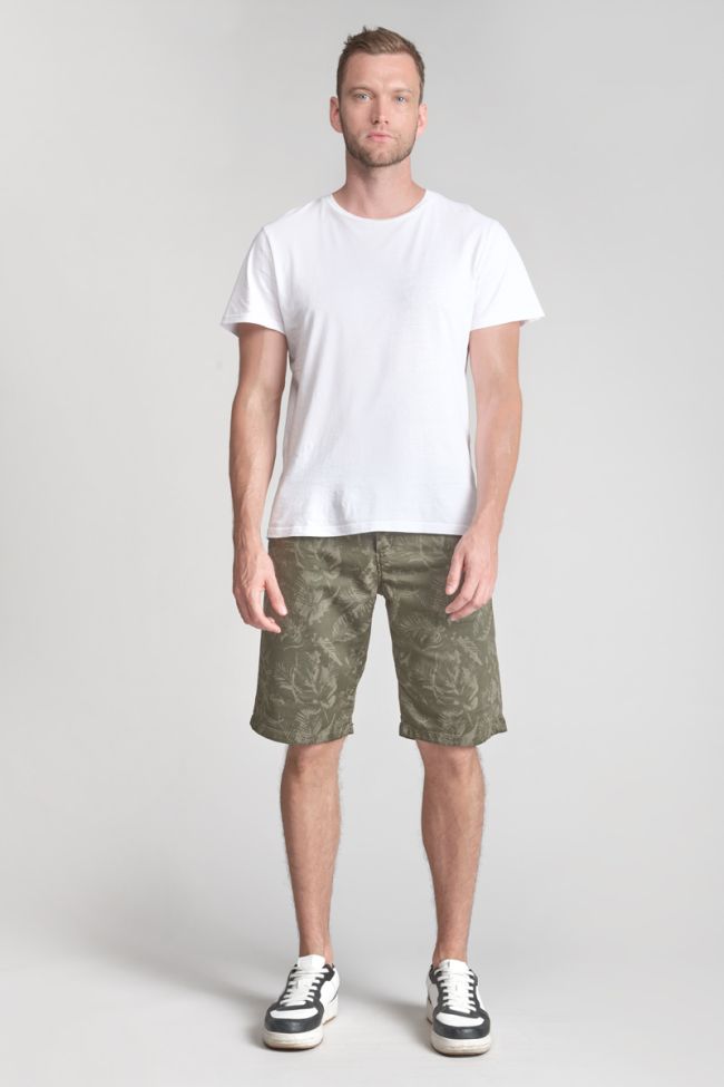 Khaki patterned Jogg Swoop chino Bermuda shorts