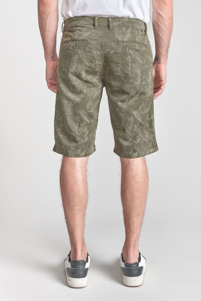 Khaki patterned Jogg Swoop chino Bermuda shorts