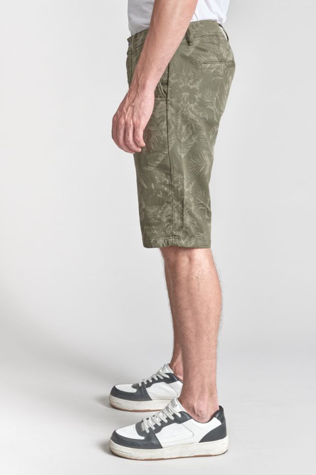 Khaki patterned Jogg Swoop chino Bermuda shorts