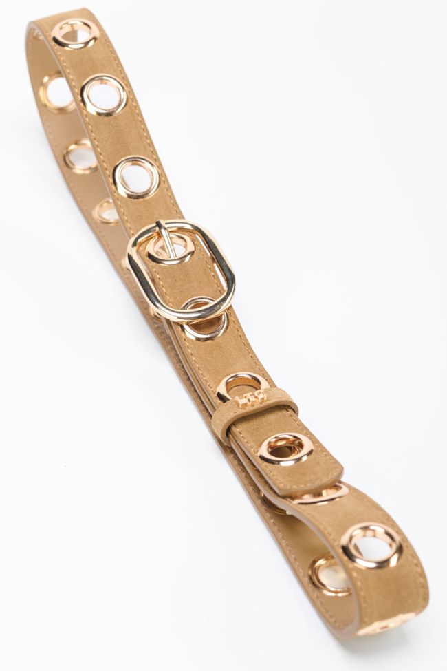 Ceinture Wilden en cuir velours marron