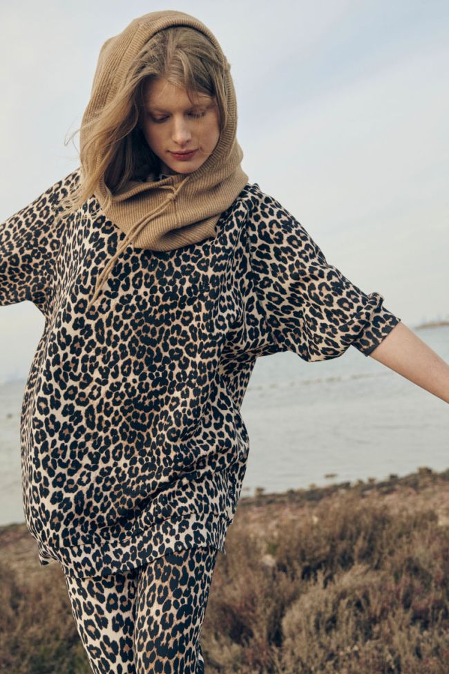 Adelo long sweatshirt with leopard print