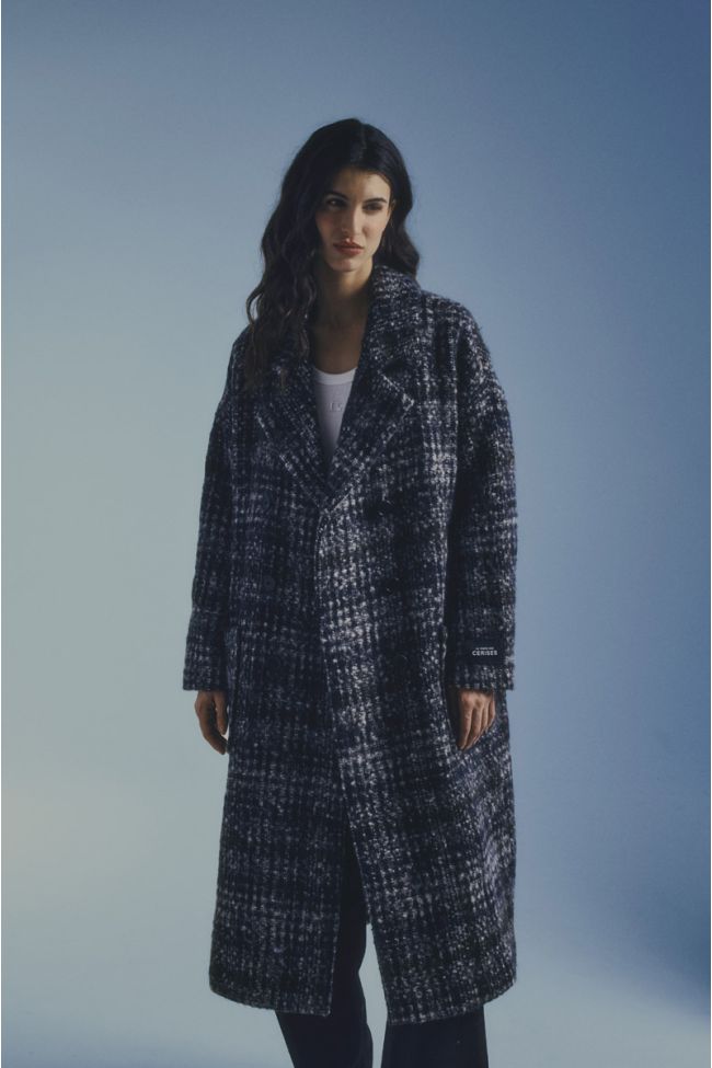 Aklys long coat with check pattern