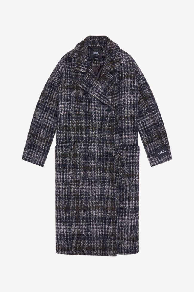 Aklys long coat with check pattern