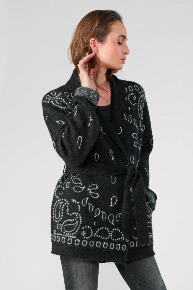 Bao black paisley cardigan
