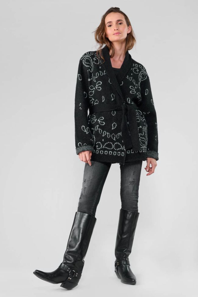 Bao black paisley cardigan