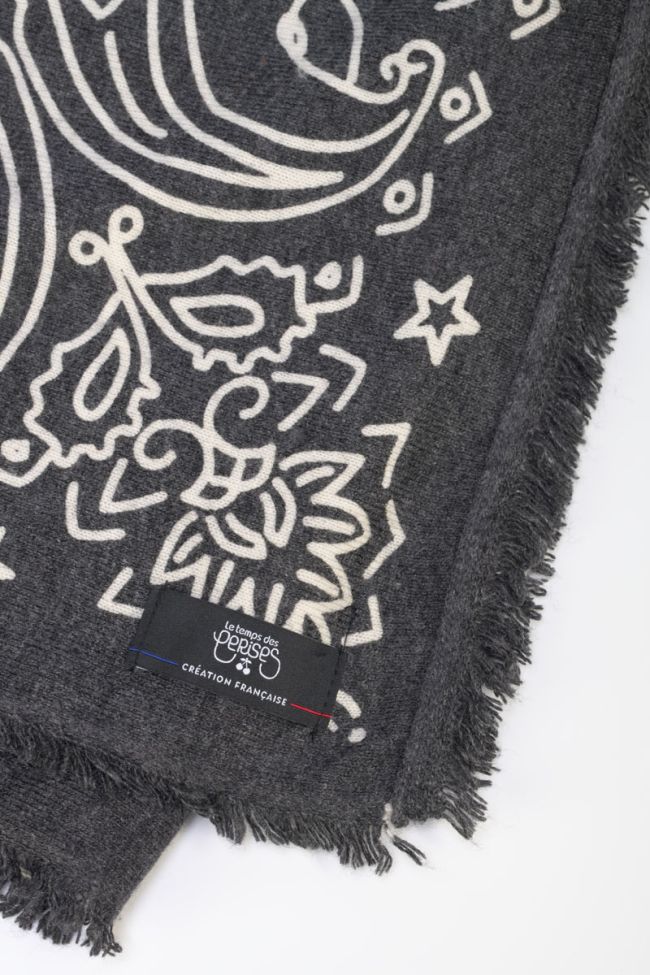 Elisa black patterned scarf