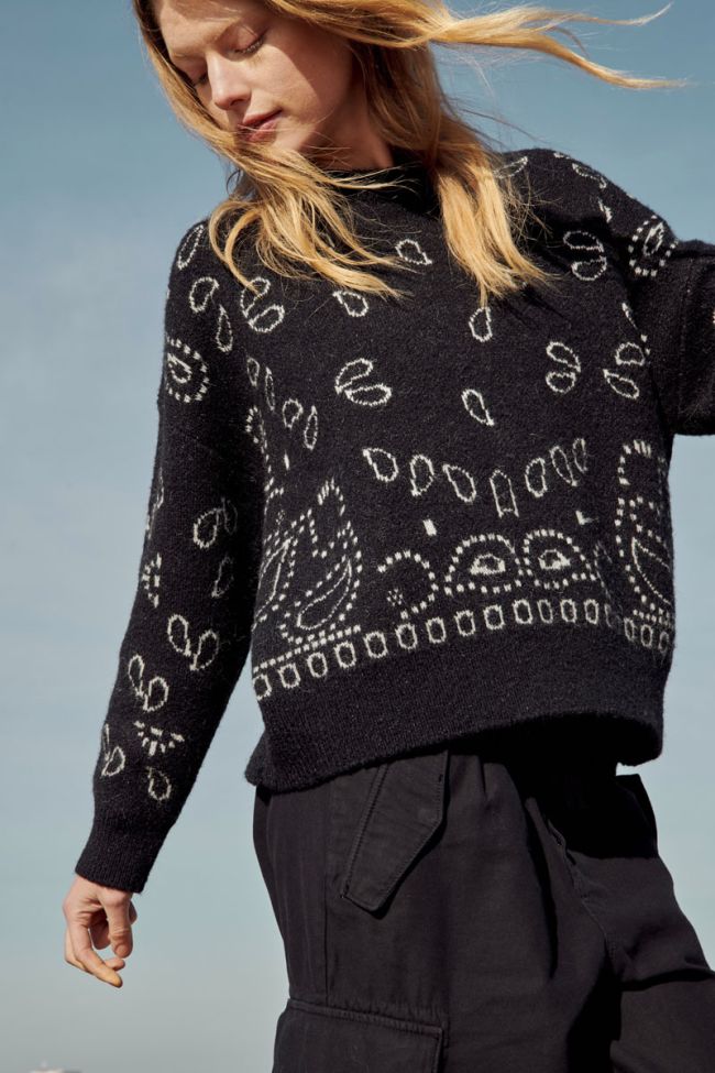 Black Farit jumper with paisley pattern