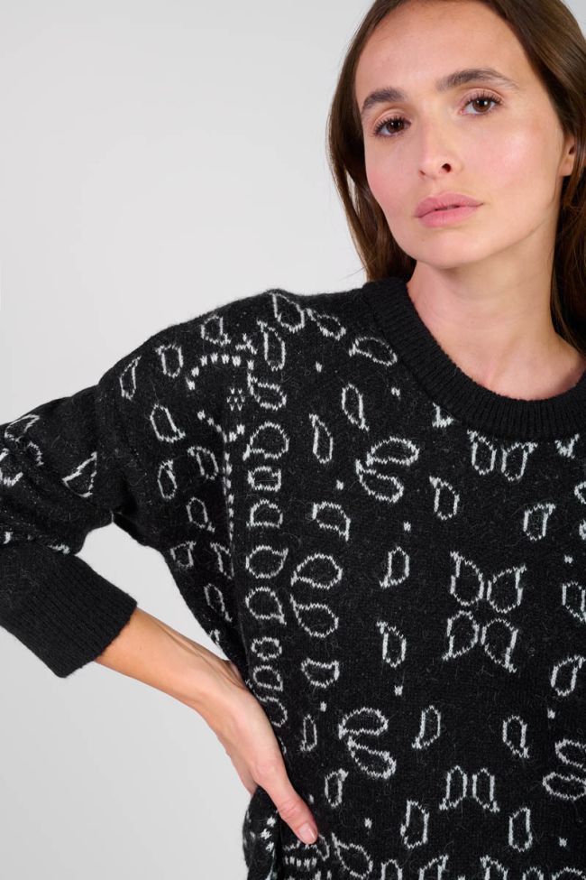 Black Farit jumper with paisley pattern