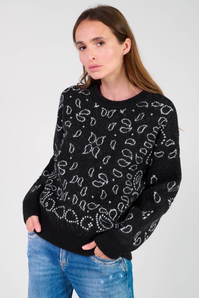 Black Farit jumper with paisley pattern