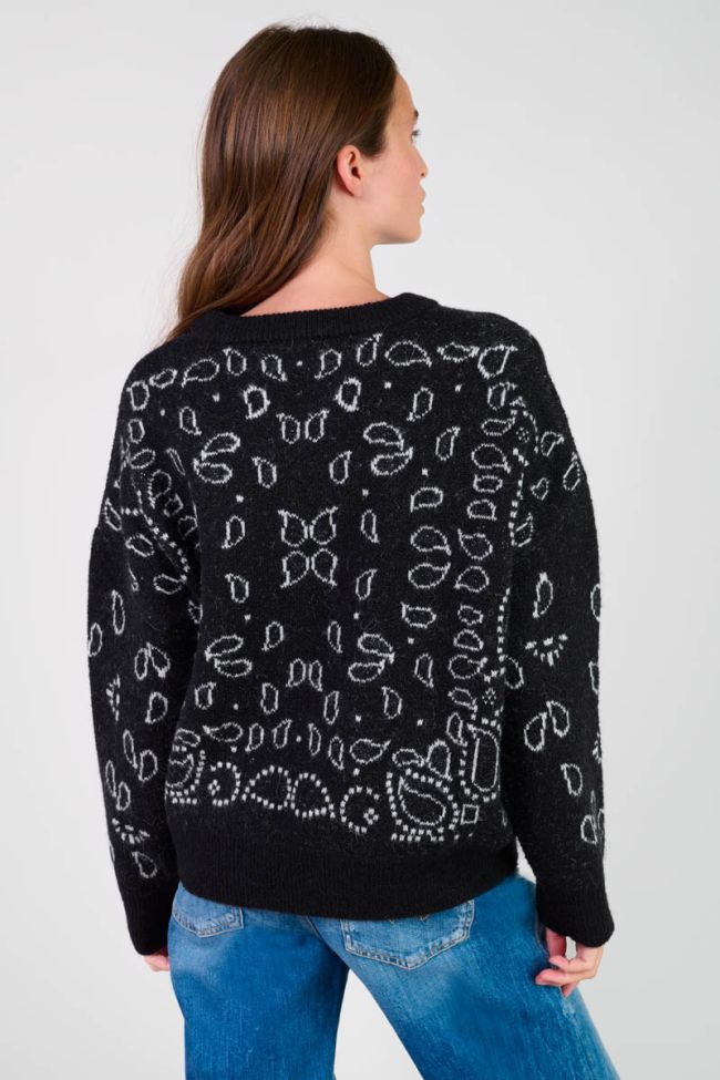 Black Farit jumper with paisley pattern