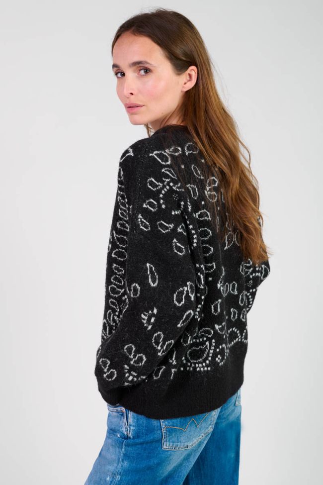 Black Farit jumper with paisley pattern