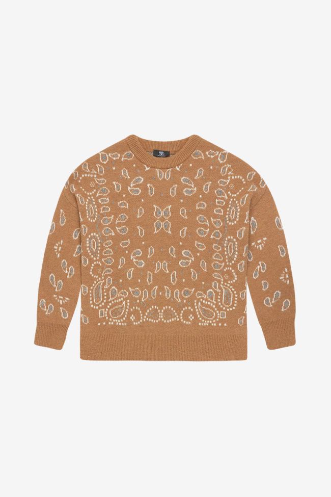 Brown Farit jumper with paisley pattern