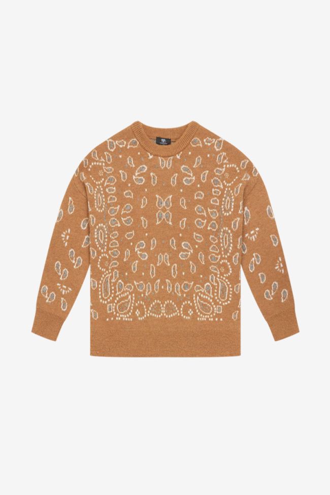 Brown Farit jumper with paisley pattern