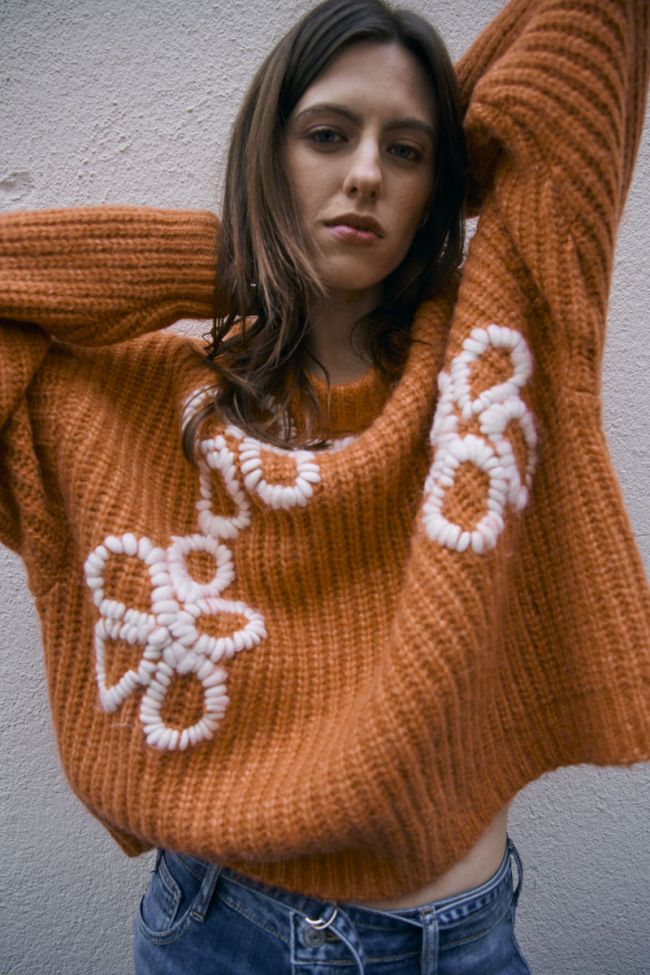 Orange Flower jumper