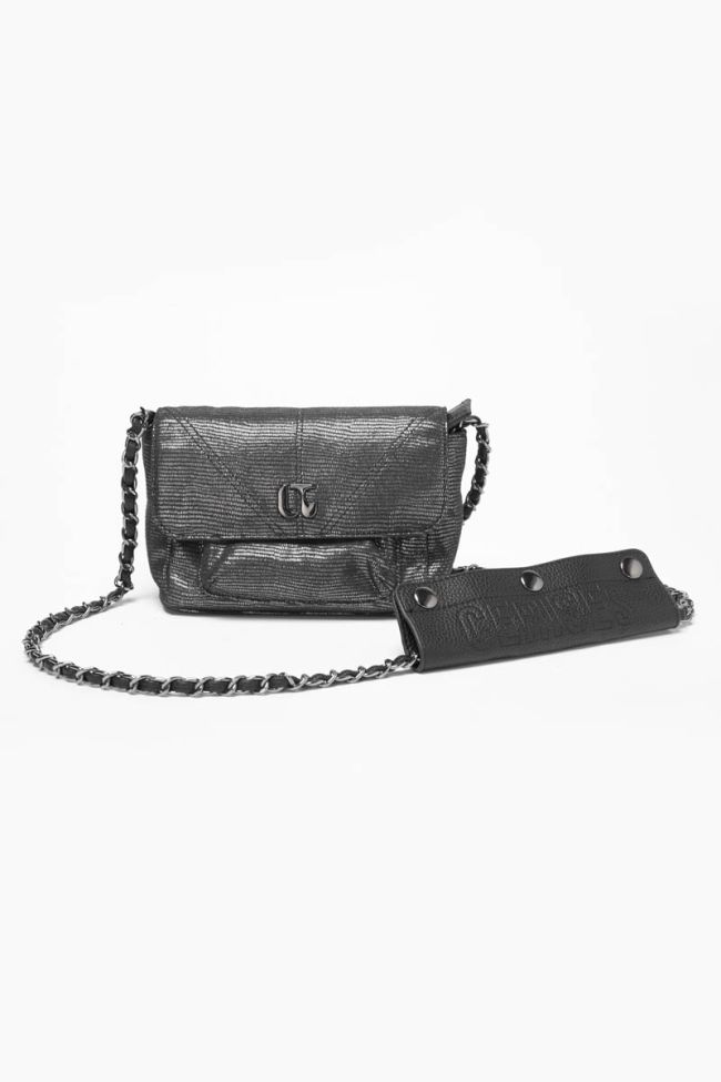 Iris black silver shoulder bag