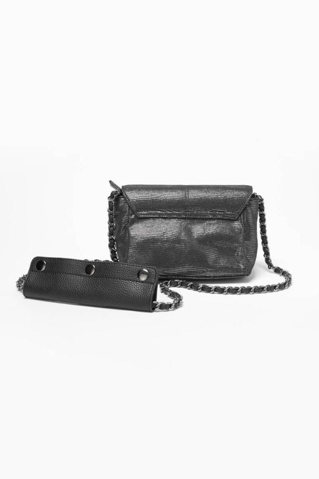 Iris black silver shoulder bag