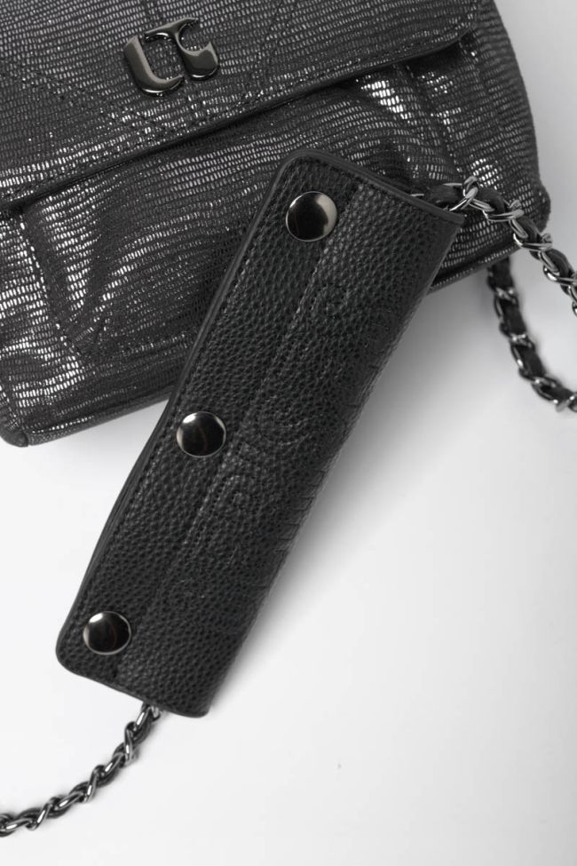 Iris black silver shoulder bag