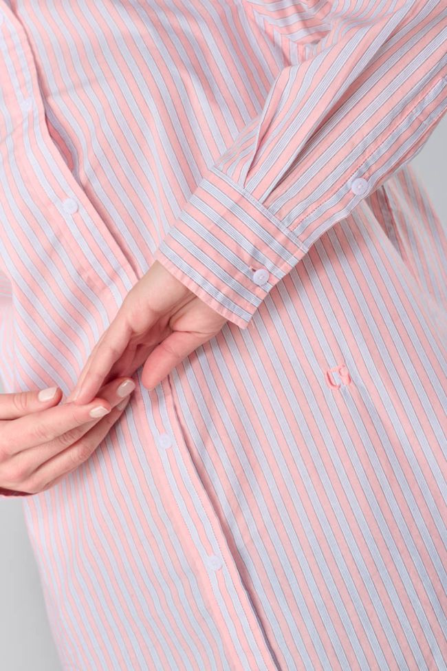 Chemise Jama rose à rayures