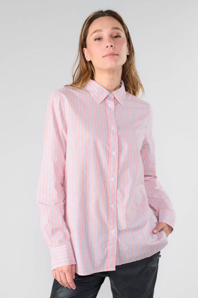 Chemise Jama rose à rayures