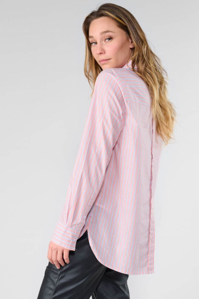Chemise Jama rose à rayures
