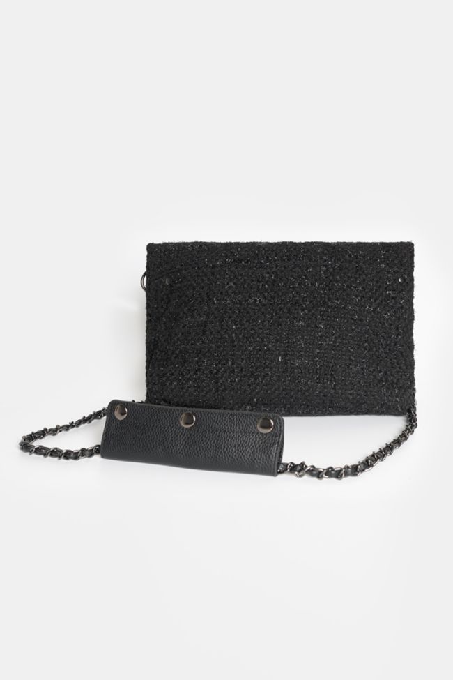 Sac à bandoulière Lise noir en tweed