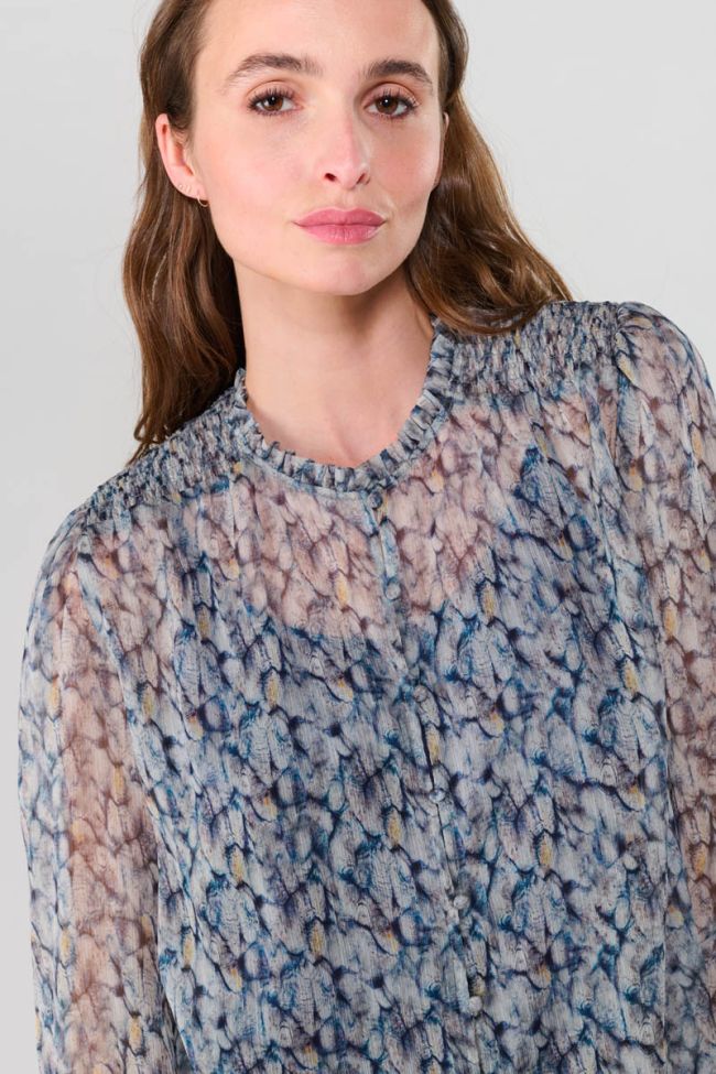 Chemise Maclear bleue à motif