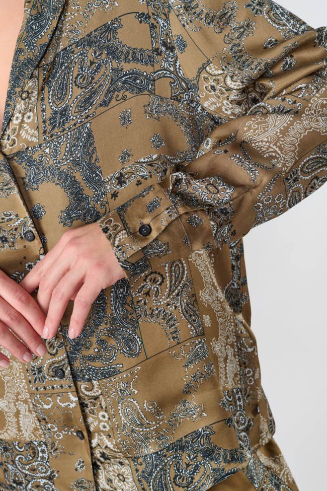 Morena khaki paisley shirt