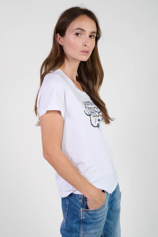 Moubi white print T-shirt