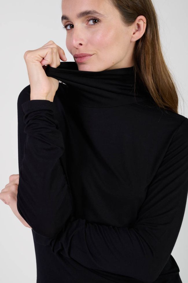 Top Nammy col roulé noir