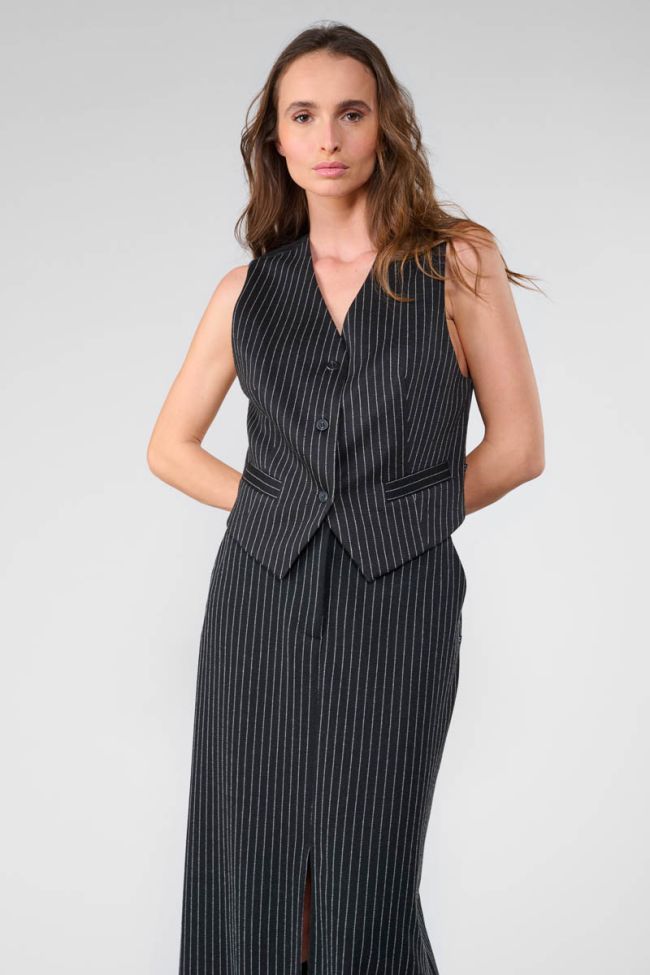 Roocool black striped top