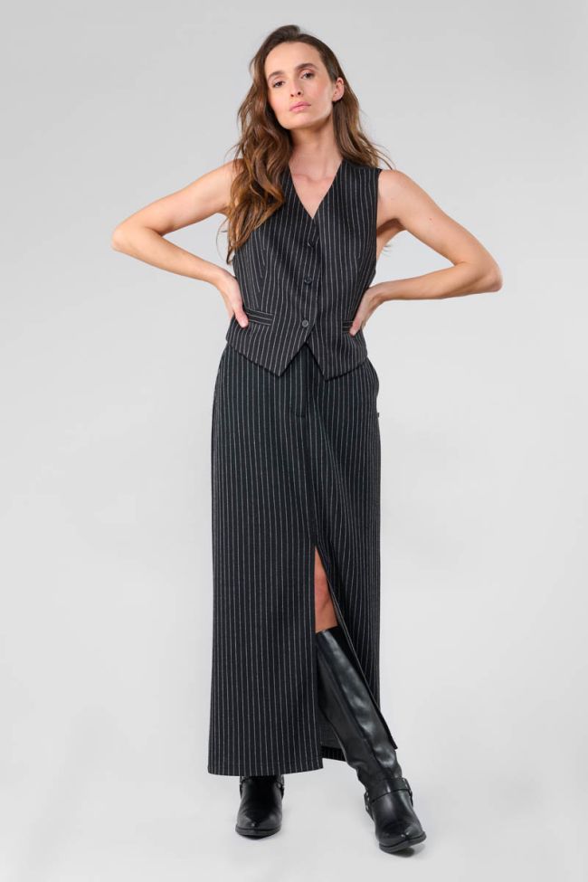 Roocool black striped top