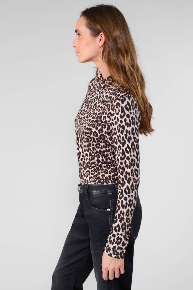  Sanji turtleneck Top with leopard print
