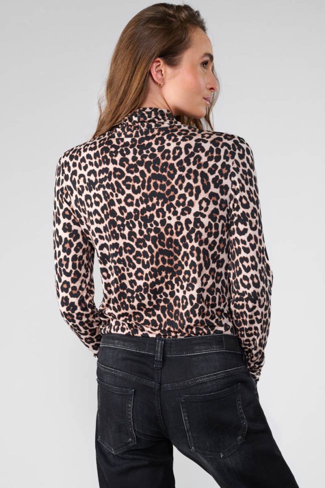  Sanji turtleneck Top with leopard print