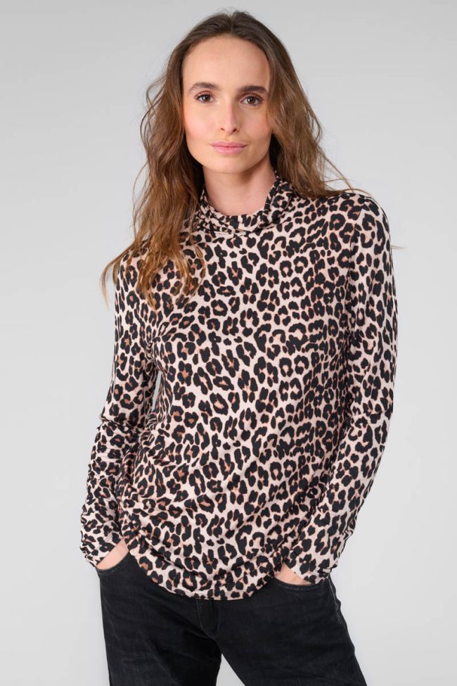  Sanji turtleneck Top with leopard print