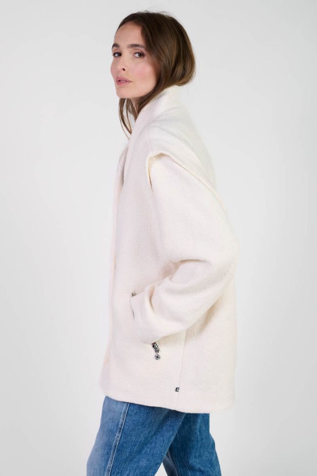 Shinn coat in cream wool blend