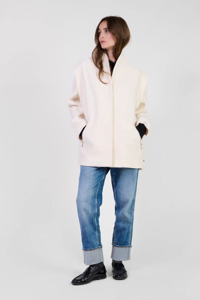 Shinn coat in cream wool blend