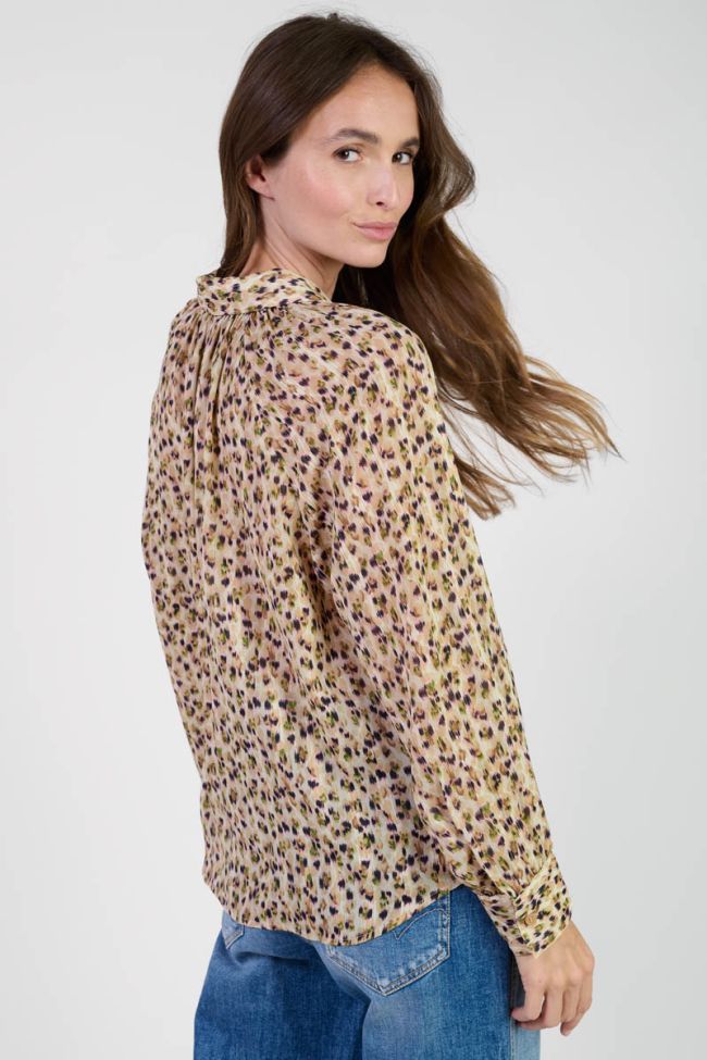 Chemise Talou beige à motif