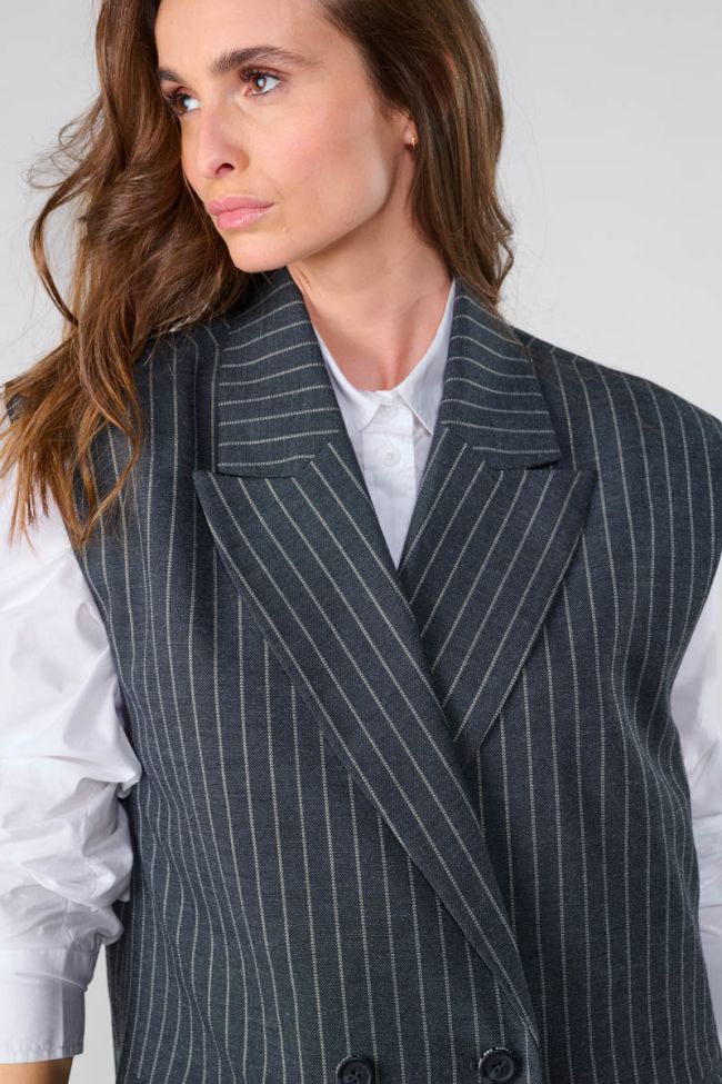 Tillin grey sleeveless blazer jacket