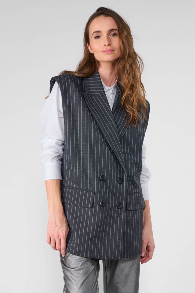 Tillin grey sleeveless blazer jacket