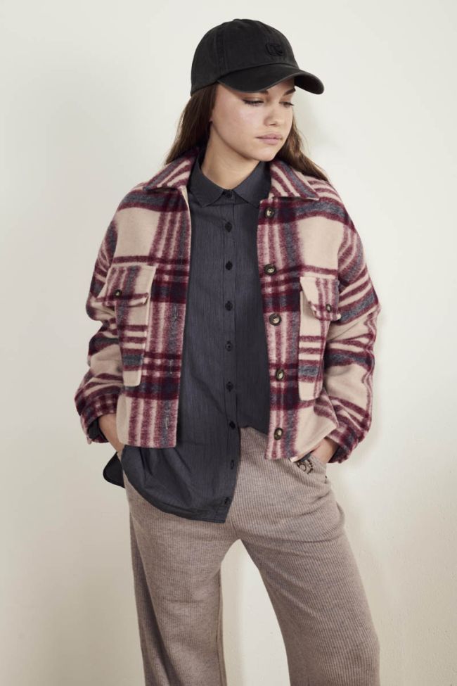 Cream and pink plaid Ditagi jacket