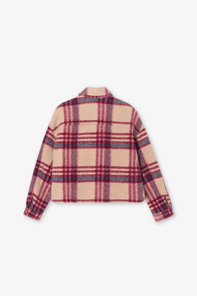 Cream and pink plaid Ditagi jacket