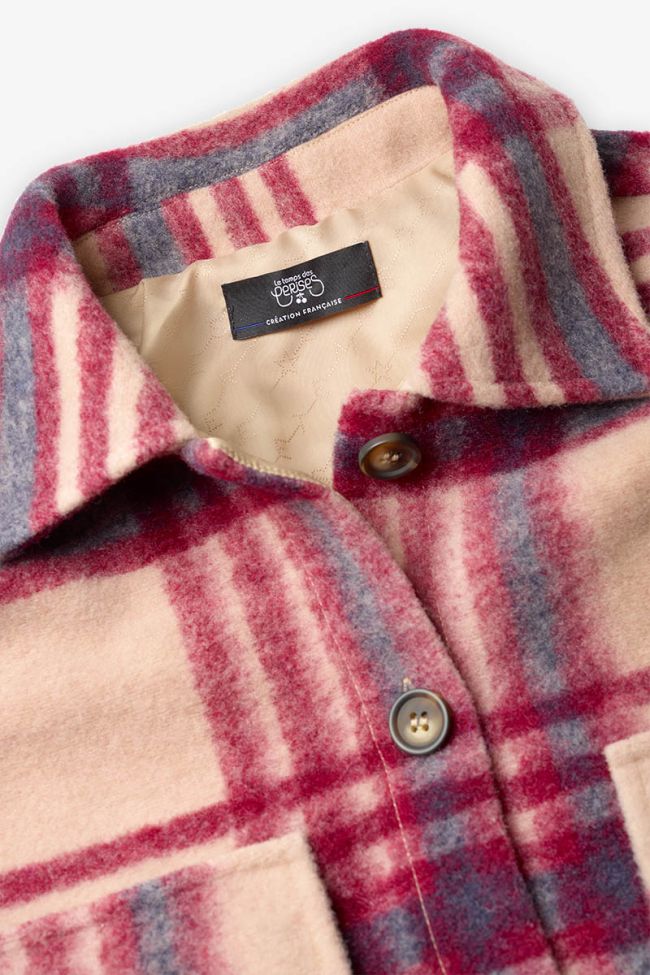 Cream and pink plaid Ditagi jacket