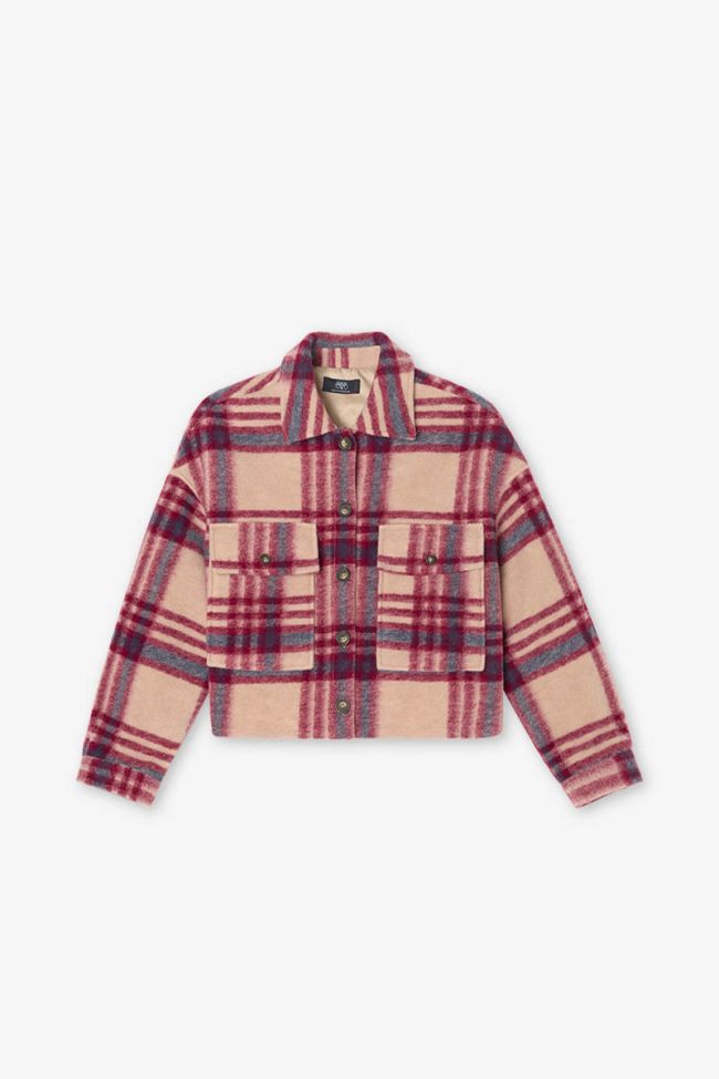 Cream and pink plaid Ditagi jacket