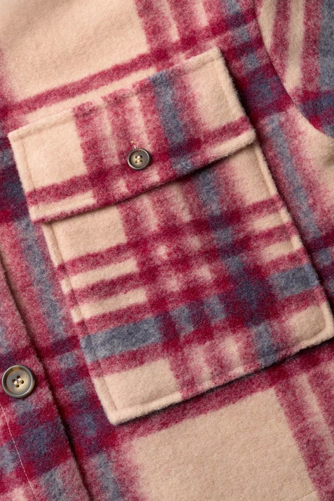 Cream and pink plaid Ditagi jacket