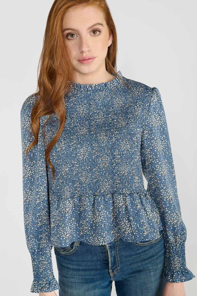 Divegi blue floral blouse