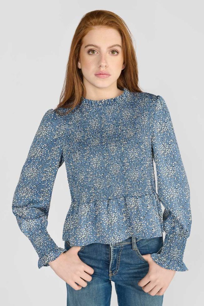 Divegi blue floral blouse