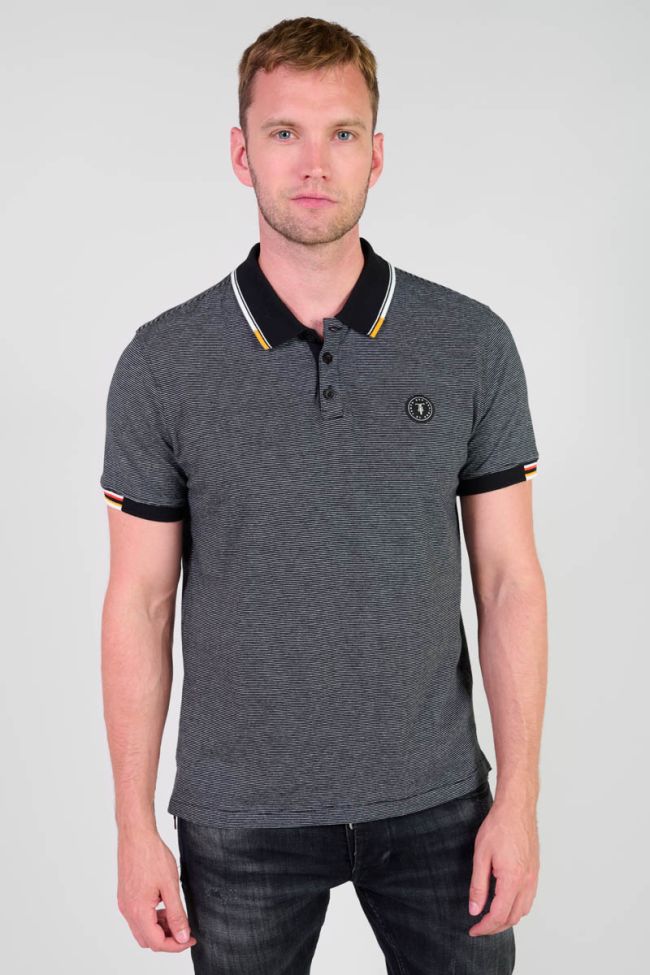 Alcor black striped polo shirt