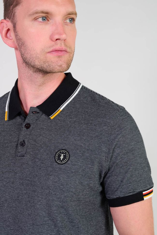 Alcor black striped polo shirt