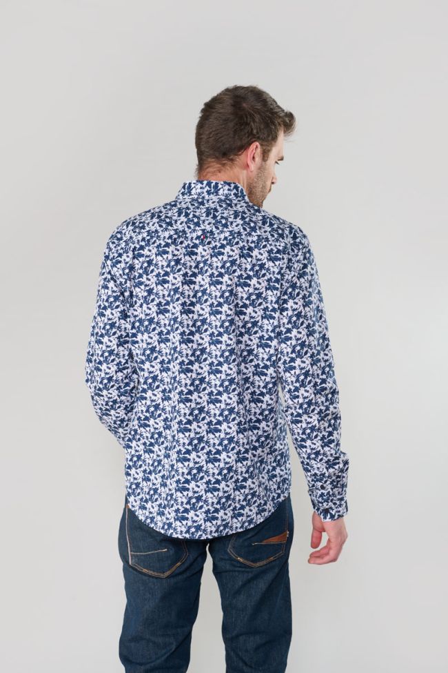 Juna blue leaf pattern shirt