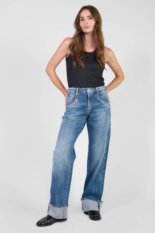 Jeans 400/28 loose Revers high waist destroy blue N°3